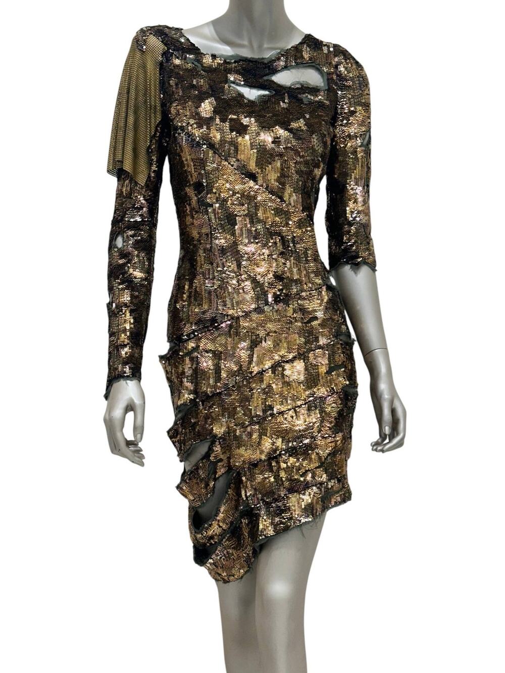 Balmain Gold Sequin Dress - SS10 Collection Size 38